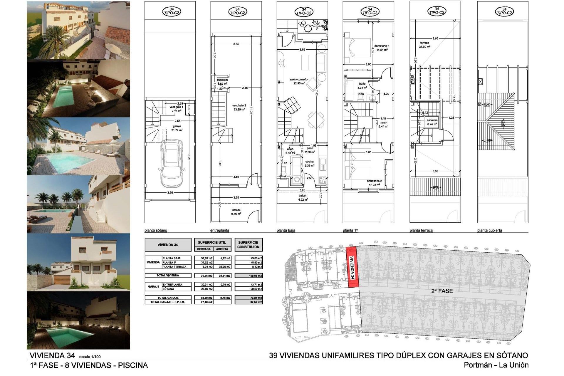 Obra nueva - Adosado -
La Union - centro