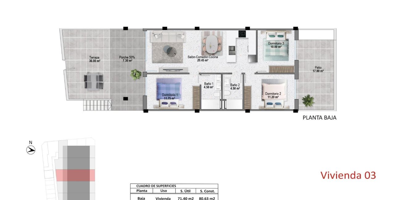 New Build - Bungalow -
Pilar de la Horadada - pueblo