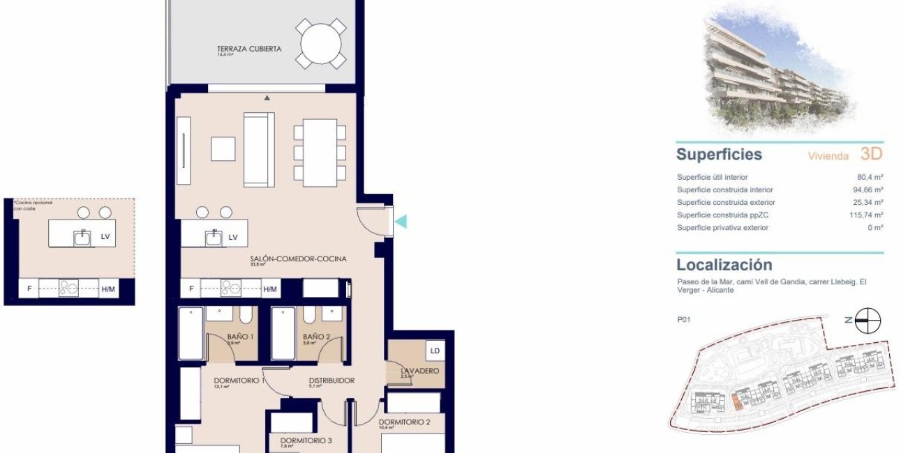 Obra nueva - Apartamento / piso -
Denia - Playa de La Almadraba