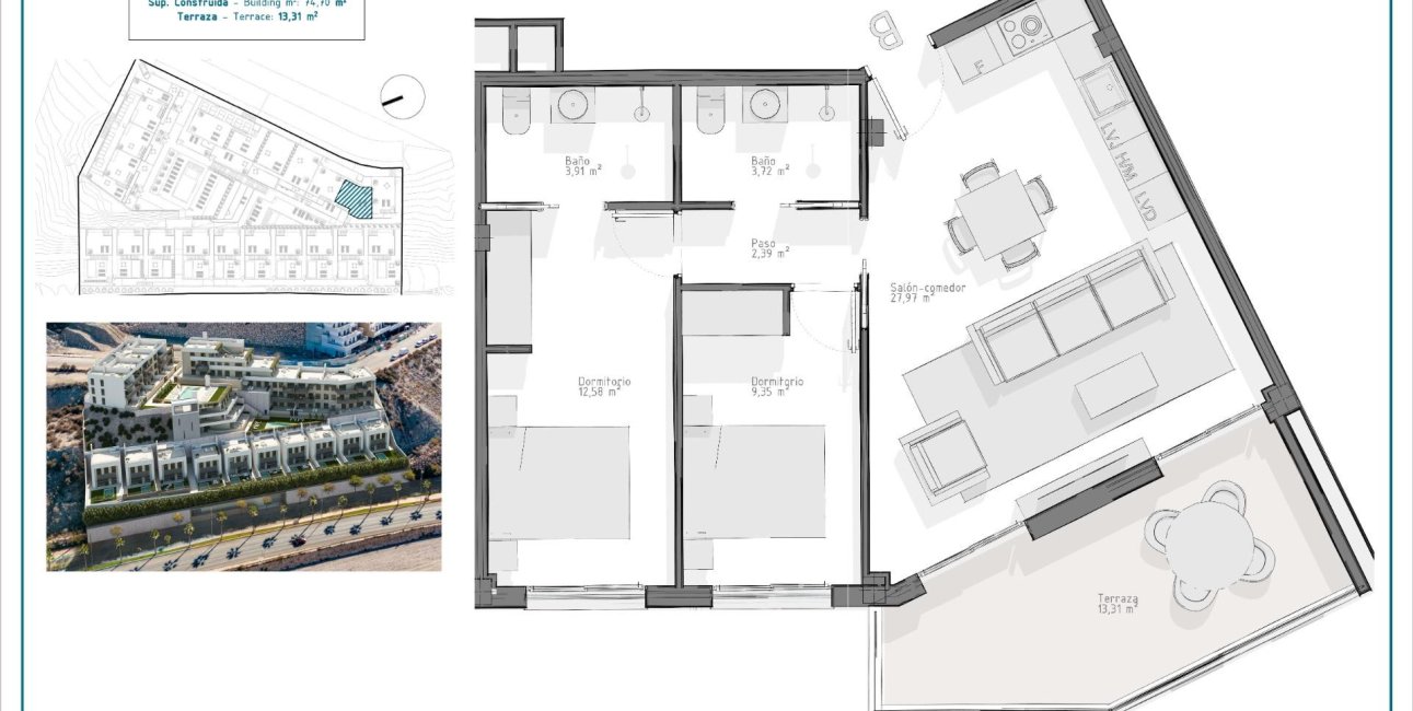 Obra nueva - Apartamento / piso -
Aguilas - Playa del Hornillo